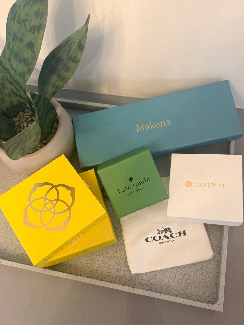 Designer Jewelry Gift Box Lot Kendra Scott Kate Spade Coach Gorjana